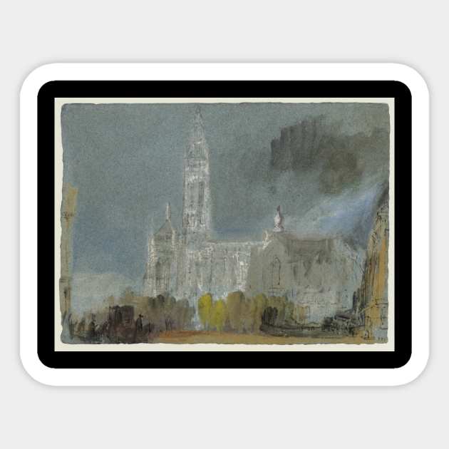 Antwerp Cathedral from the Place Verte, 1839 Sticker by Art_Attack